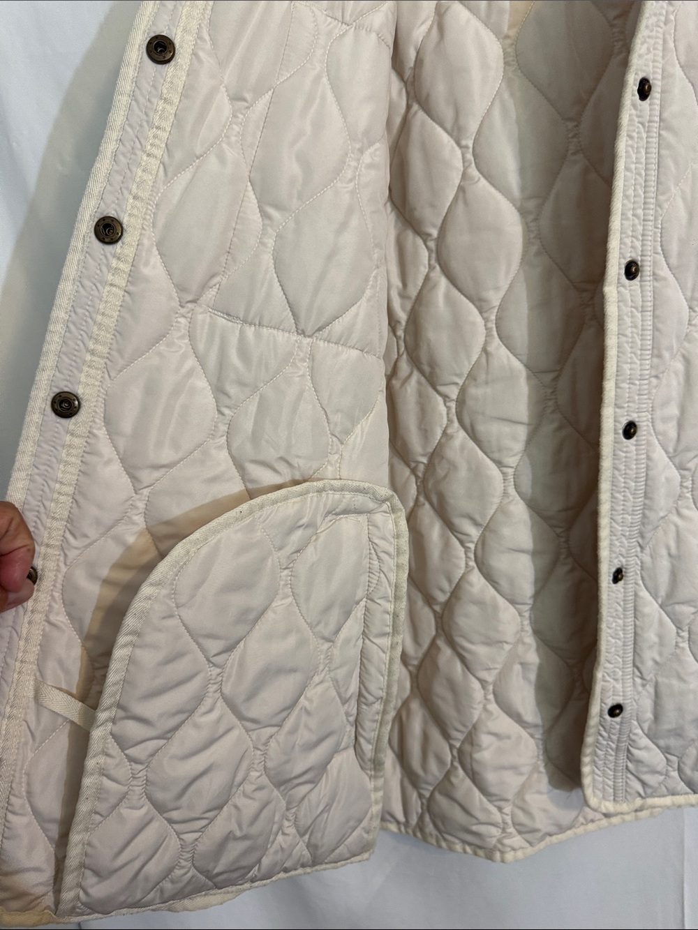 Garnet Hill Quilted Jacket in Cream - Picture 5 of 9